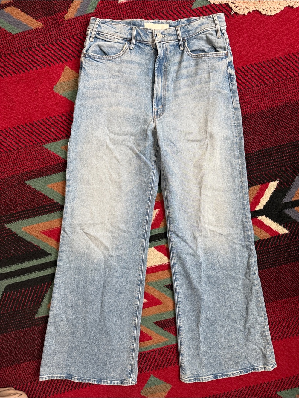 MOTHER Light Blue Wide Leg Jeans